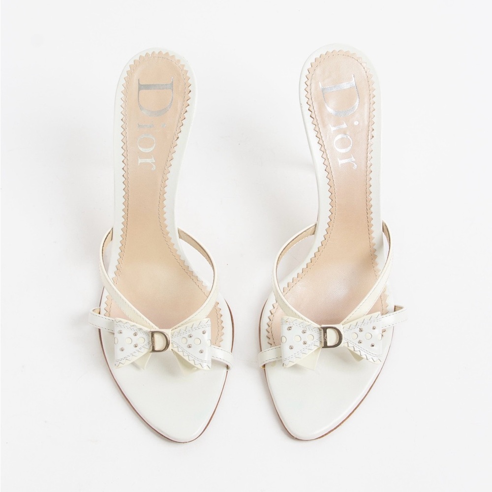 SOLD — Dior White and Cream Bow Heels - Picture 1 of 10